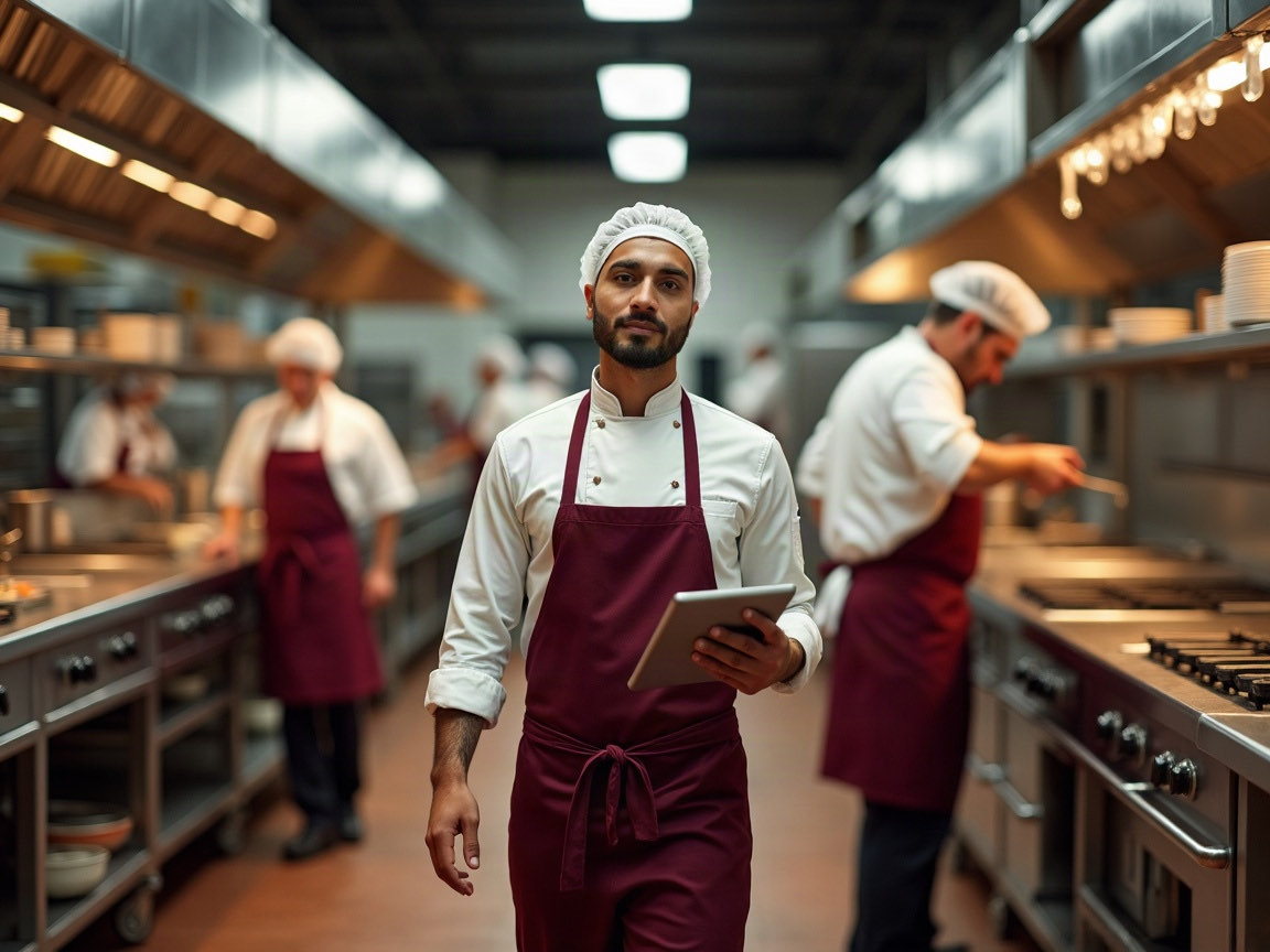 Equipo de producción de Vonnete trabajando en la cocina central